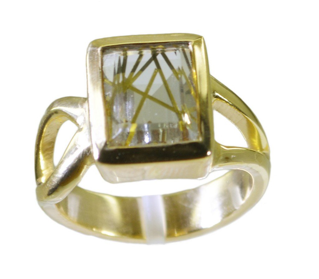 Riyo Multi Gold Plated Rutile Quartz CZ Ring tempting jewelry handmade designs G