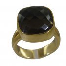 Riyo Brown gold Plated Smoky Quartz  Ring drop-dead jewelry store online GPRSQU6
