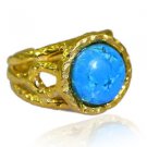 Riyo Turquoise 18 C Gold Plating Mourning Ring Sz 6 Gprtur6-82192