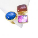 Riyo  Lapis Lazuli Gold Plated Jewelry Set Friendship Ring Sz 7 Gprmul7-52082