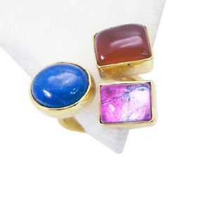 Riyo  Lapis Lazuli Gold Plated Jewelry Set Friendship Ring Sz 7 Gprmul7-52082