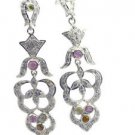 Riyo  Tourmaline 925 Solid Sterling Silver Handcrafted Earring L 3in Setou-84004
