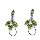 Riyo Peridot Personalised Silver Party Wear Earring L 1.3in Seper-58045