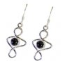 Riyo Black Onyx Plain Silver Jewellery Silver Earring Wires L 1.2in Sebon-6012