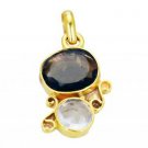 Riyogems Smoky Quartz Crystal 18-Kt Y Gold Fashion Donald Duck Pendants L 1.2in