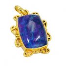 Riyogems Turquoise 18 Kt Gold Fashion Braided Pendant L 2.1in Gpptur-82075