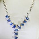 Riyo  Gemstone Friendship Jewelry Silver Statement Necklace L 16in Snmul-52007