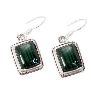 Riyo Malachite 925 Sterling Silver Silver Earring Settings L 1in Semal-48005