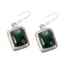 Riyo Malachite 925 Sterling Silver Silver Earring Settings L 1in Semal-48005