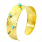 Riyo A Turquoise 18kt Gold Plated Radiant Bangle W 0.75in Gpbmul-52034