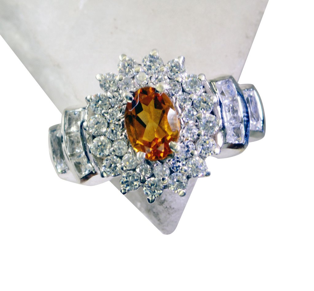 Riyo Citrine Silver Jewellery Design Silver Ring Designs Sz 7 Srcit7-14039