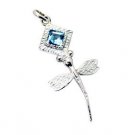 Riyo Blue Topaz Solid Silver Jewellery Tennis Pendants L 2in Spbto-10023