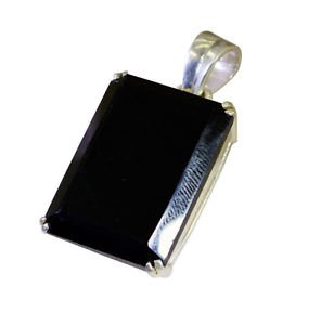 Riyo Black Onyx Silver Personalised Jewellery Silver Pendants L 1.5in Spbon-6011