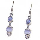 Riyo Rainbow  Hand Stamped Silver Ear Hook Earrings L 1.5in Sermo-64048