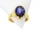 Riyo Dichroic Glass Gold Plated Sets Sovereign Ring Sz 8 Gprdgl8-22009