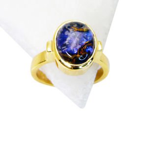 Riyo Dichroic Glass Gold Plated Sets Sovereign Ring Sz 8 Gprdgl8-22009