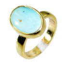 Riyo Turquoise Gold Plate Jewellery Cameo Ring Sz 6.5 Gprtur6.5-82035