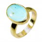Riyo Turquoise Gold Plate Jewellery Cameo Ring Sz 6.5 Gprtur6.5-82035