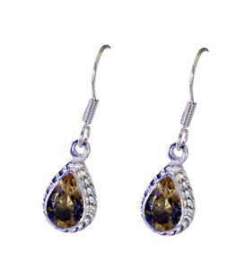 Riyo Lemon Quartz Wholesale Silver Gemstone Earring Silver Selqu-46014