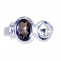 Riyo Smoky Quartz So Silver Jewellery Designer Silver Ring Sz 8 Srsqu8-76032