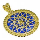 Riyogems Lapis Lazuli Gold Plate Jewelry Snowflake Pendant L 1.2in Gpplla-44016