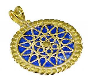 Riyogems Lapis Lazuli Gold Plate Jewelry Snowflake Pendant L 1.2in Gpplla-44016