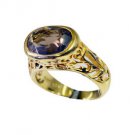 Riyo Smoky Quartz 18kt Y Gold Plating Guard Ring Sz 6 Gprsqu6-76082