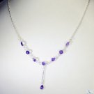 Riyo Amethyst Bridal Jewellery Large Silver Necklace L 16in Sname-2005