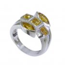 Riyo Citrine Silver Fashion Jewelry Man Silver Ring Sz 6.5 Srcit6.5-14013