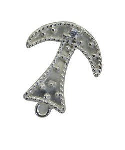 Riyo CZ925 Solid Sterling Silver Cutting Edge Pendant L 0.5in Spwhcz-110032
