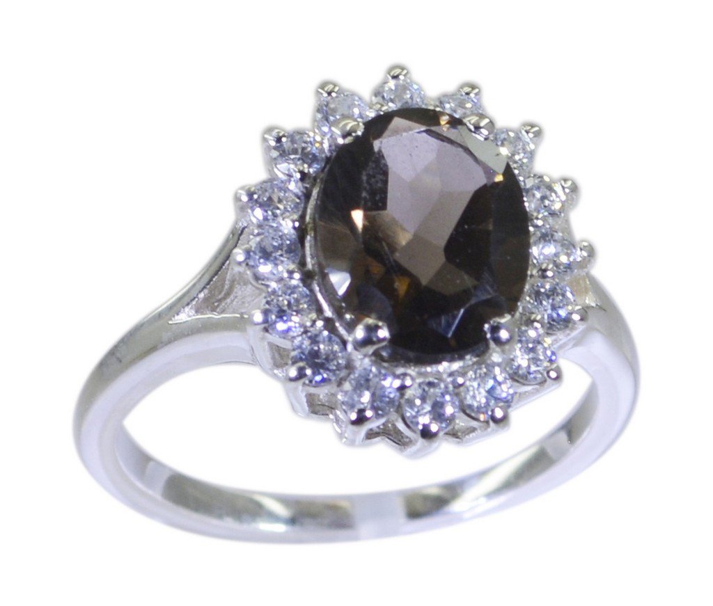 Riyo Brown 925 sterling silver Smoky Quartz  Ring hot gemstone jewelry stores SR