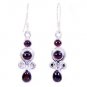 Riyo Garnet Silver Jewelry Earrings India L 1.5in Segar-26010