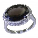 Riyo Brown 925 sterling silver Smoky Quartz Ring flamboyant handmade bridal jewe