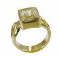 Riyo Multi Gold Plated Rutile Quartz CZ Ring splendidstatuesque indian handmade