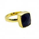 Riyo Black Onyx Gold Plated Costume Cocktail Ring Sz 8 Gprbon8-6023