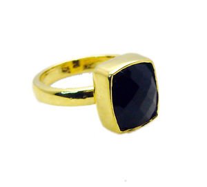 Riyo Black Onyx Gold Plated Costume Cocktail Ring Sz 8 Gprbon8-6023