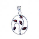 Riyo Garnet Handmade Jewellery Silver Triple Strand Pendant L 1.5in Spgar-26059