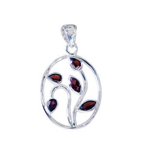 Riyo Garnet Handmade Jewellery Silver Triple Strand Pendant L 1.5in Spgar-26059
