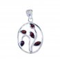 Riyo Garnet Handmade Jewellery Silver Triple Strand Pendant L 1.5in Spgar-26059