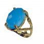 Riyo Blue Chalcedony 18k Y Gold Plate Gimmal Ring Sz 6 Gprbch6-8059