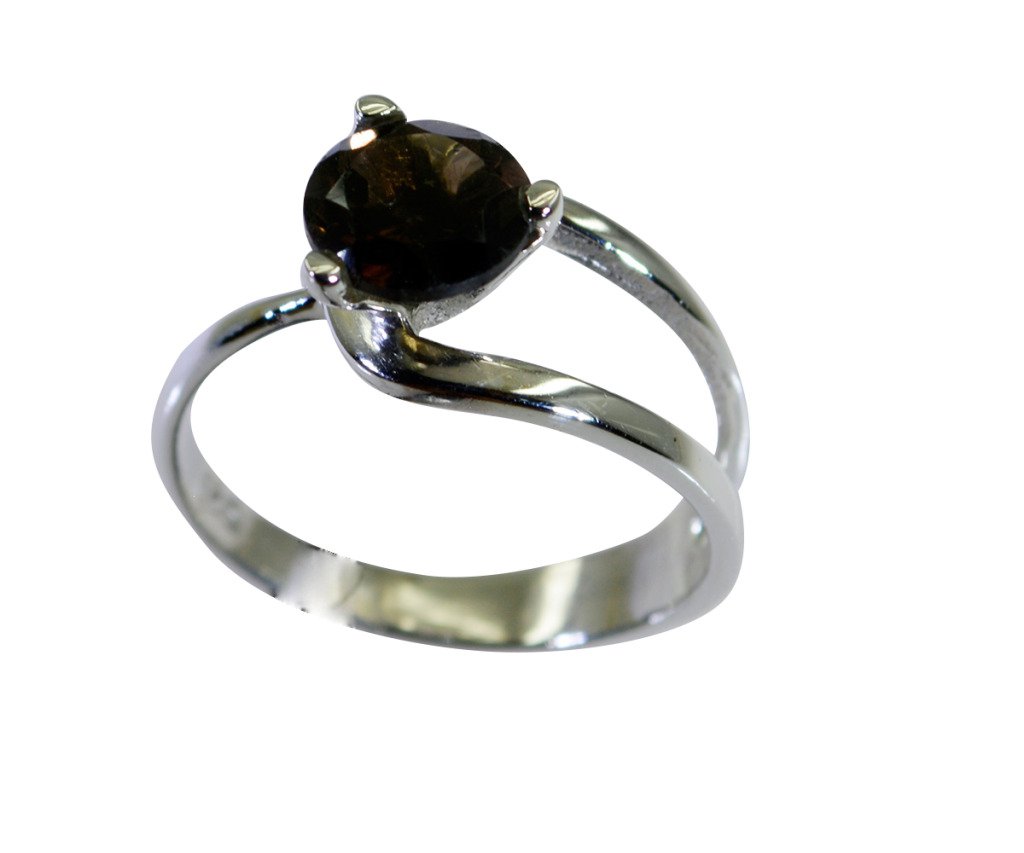 Riyo Smoky Quartz Stunning Silver Jewellery Man Silver Ring Sz 7 Srsqu7-76040