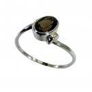 Riyo Smoky Quartz Stylish Silver Jewellery Oxidized Silver Ring Sz 7 Srsqu7-7604