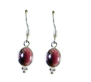 Riyo Red Garnet 925 Solid Sterling Silver Artisanal Earring L 1in Segar-26152
