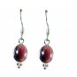 Riyo Red Garnet 925 Solid Sterling Silver Artisanal Earring L 1in Segar-26152