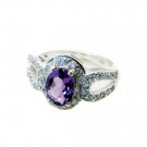 Riyo Amethyst Victorian Silver Jewellery Silver Wave Ring Sz 6 Srame6-2071