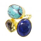 Riyo  Turquoise Gold Plate  Birthstones Ring Sz 8 Gprmul8-53003