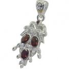 Riyo Red Garnet 925 Solid Sterling Silver Rustresistant Pendant L 1.5in Spgar-26