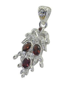 Riyo Red Garnet 925 Solid Sterling Silver Rustresistant Pendant L 1.5in Spgar-26