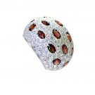 Riyo Garnet Hand Stamped Silver Ring Designs Women Sz 6.5 Srgar6.5-26206