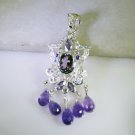 Riyo Amethyst Silver Jewelry Suppliers Skull Pendants L 2.5in Spame-2121